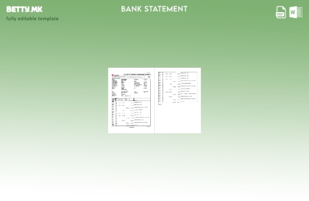 Шаблон за ексел страници за извод од банка во модерен стил на Индија Finacle